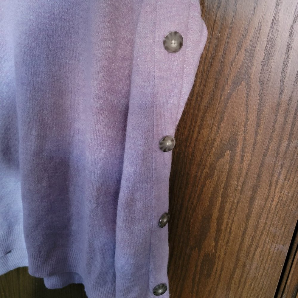 Euc Apt. 9 Lavender Button Sweater Size Medium - image 3